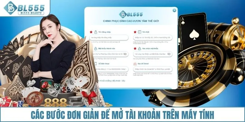 Các bước đơn giản để mở tài khoản trên máy tính